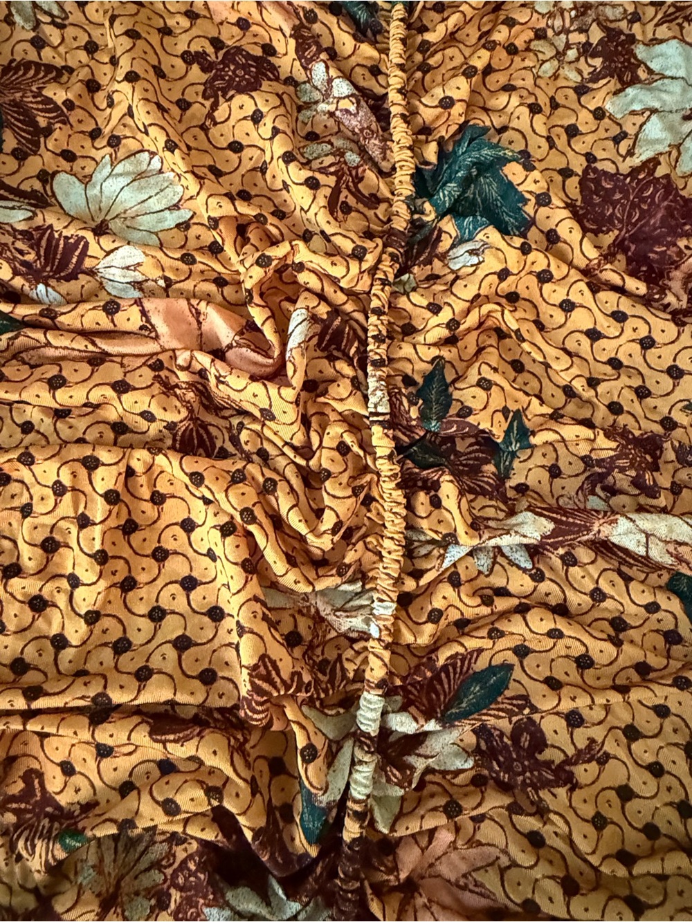Ulla Johnson Eileen Top Amber Geometric Ruched Floral Size L - Picture 7 of 10